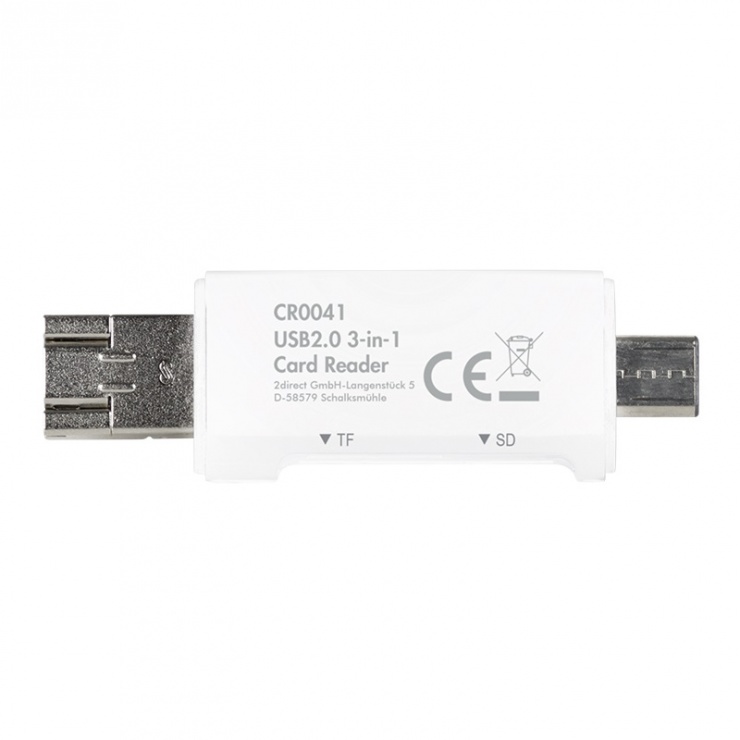 Imagine Cititor de carduri USB-C/USB-A/micro USB-B la SD/micro SD/MMC, Logilink CR0041